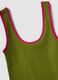 Green pure cotton ribbed tank top_1