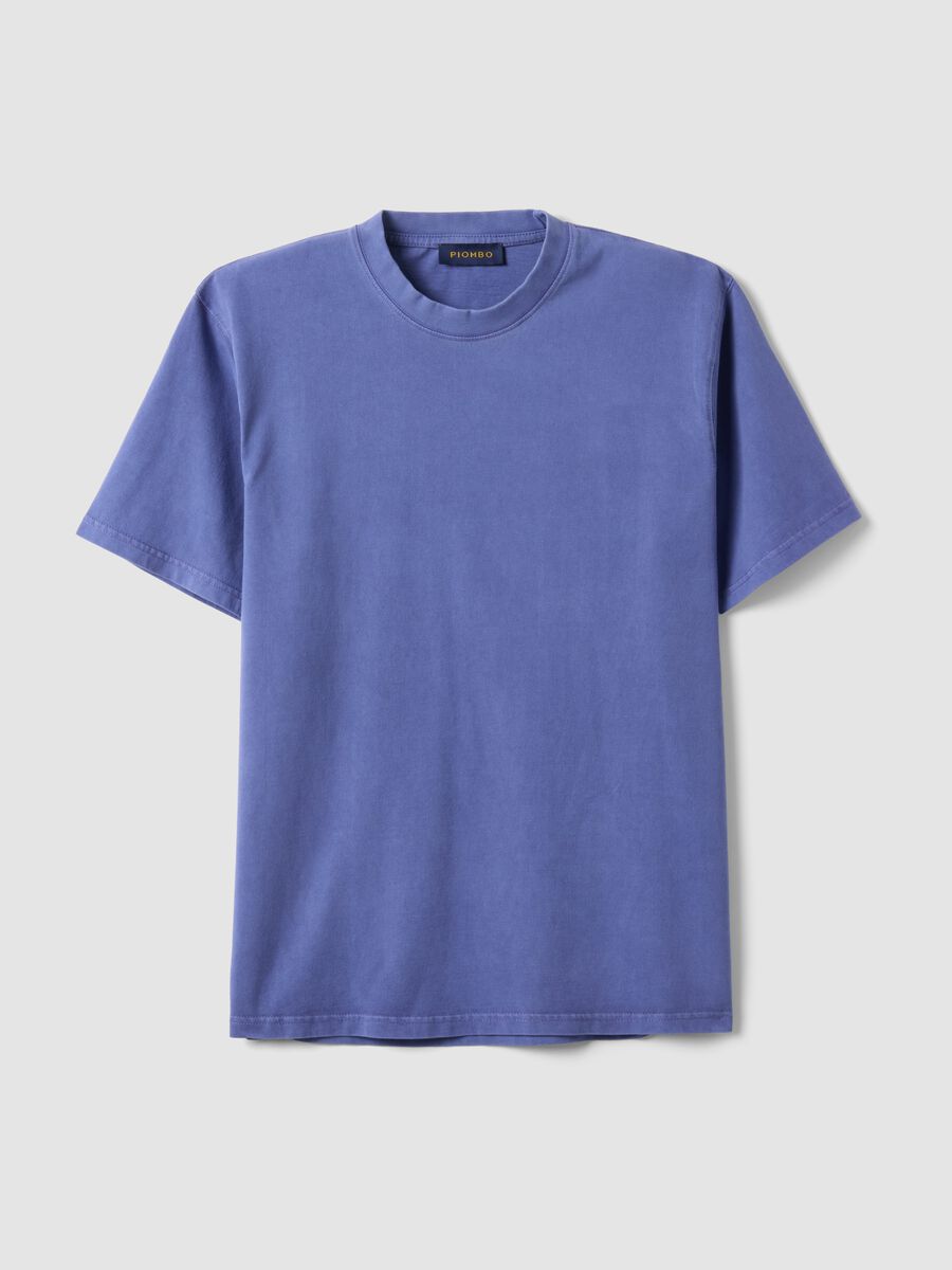 Blue pure cotton T-shirt with relaxed fit_0