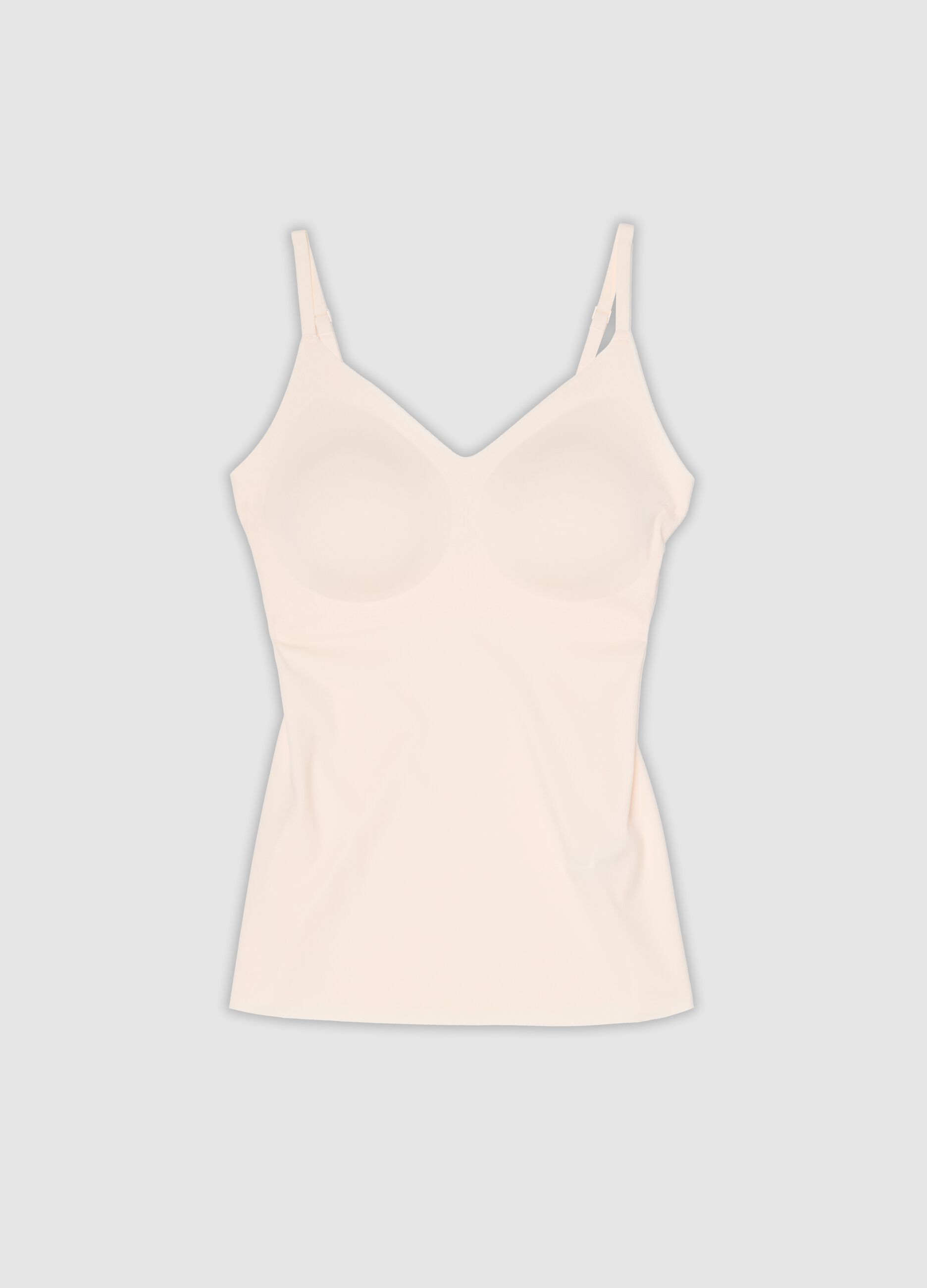 Pink stretch V-neck camisole
