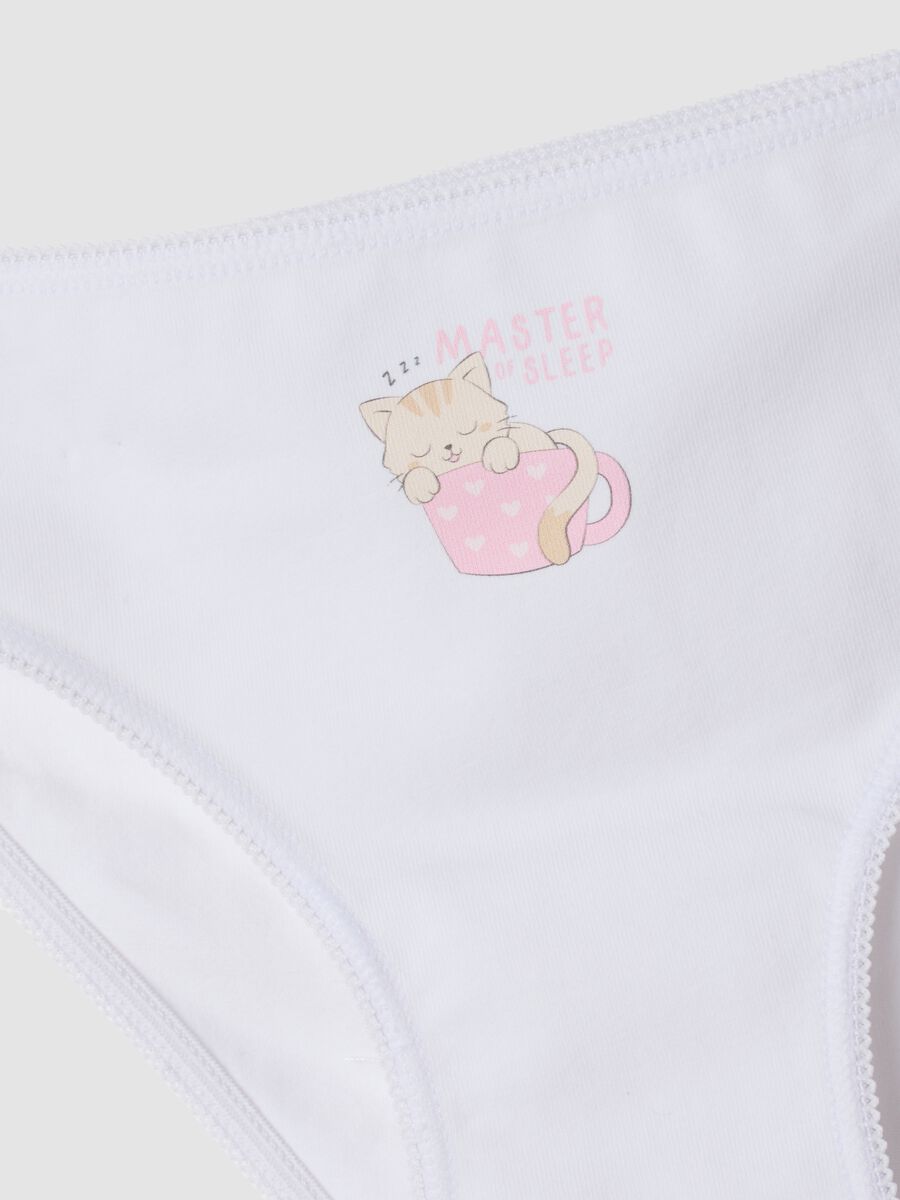 Multipack di cinque slip rosa e bianchi in cotone organico elasticizzato_2