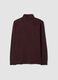 T-shirt marrone in puro cotone con dolcevita_0
