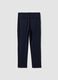 Blue 4-way stretch regular-fit trousers with Easy Iron finish_2