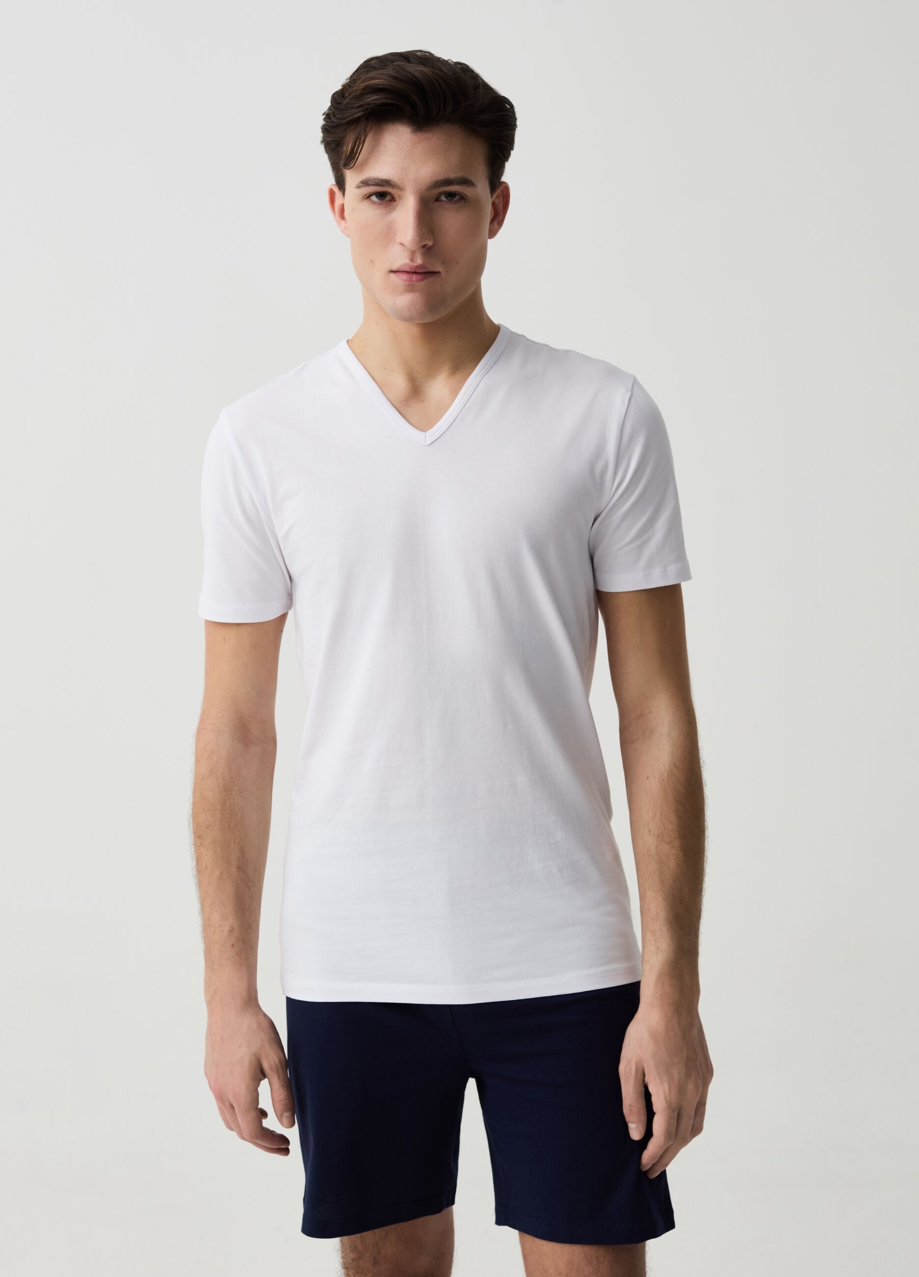 Two-pack undershirts with V neck