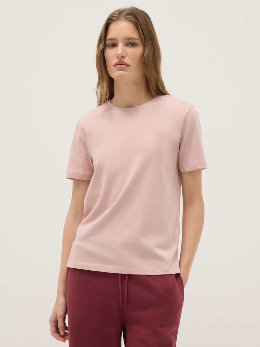 Pink Pure Cotton Regular Fit T-shirt_0
