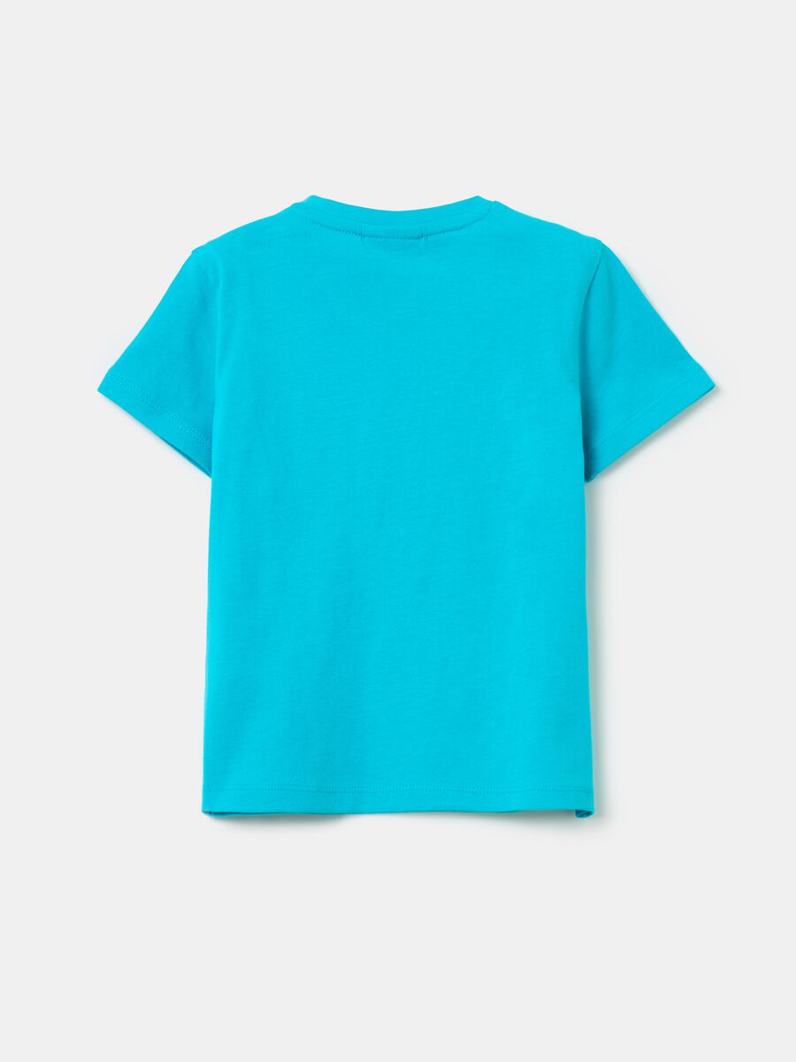 T-shirt in cotone con taschino e stampa_1