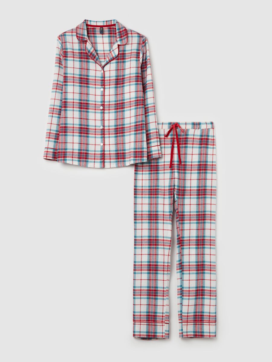 Long pyjamas in check flannel with lurex_4