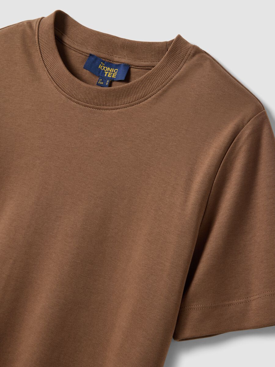 Brown pure cotton relaxed fit t-shirt_5