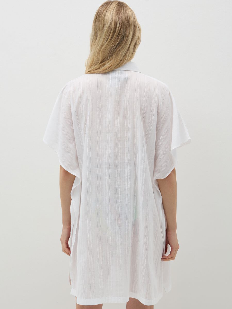 Beach cover-up shirt with striped weave_2