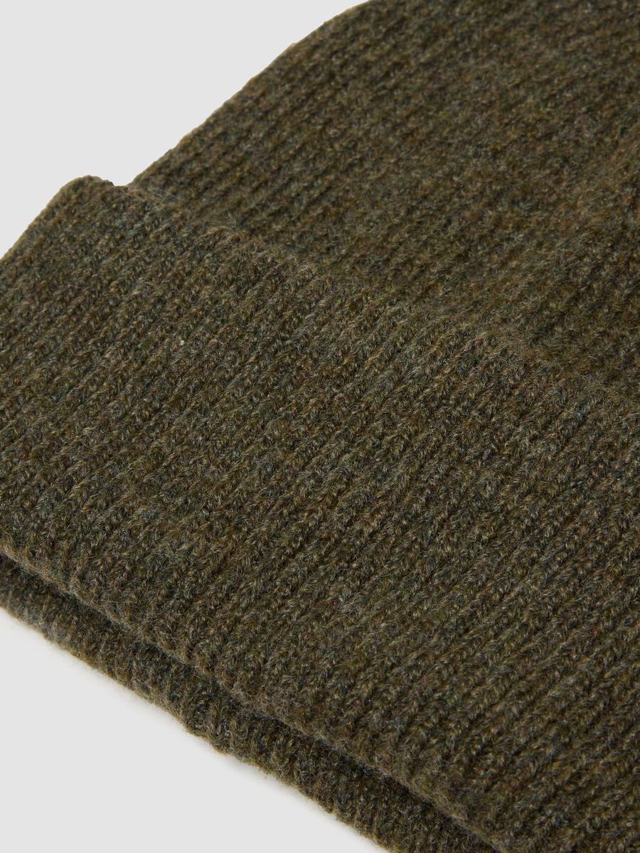 Khaki Brown Stretch-Fabric Beanie_1