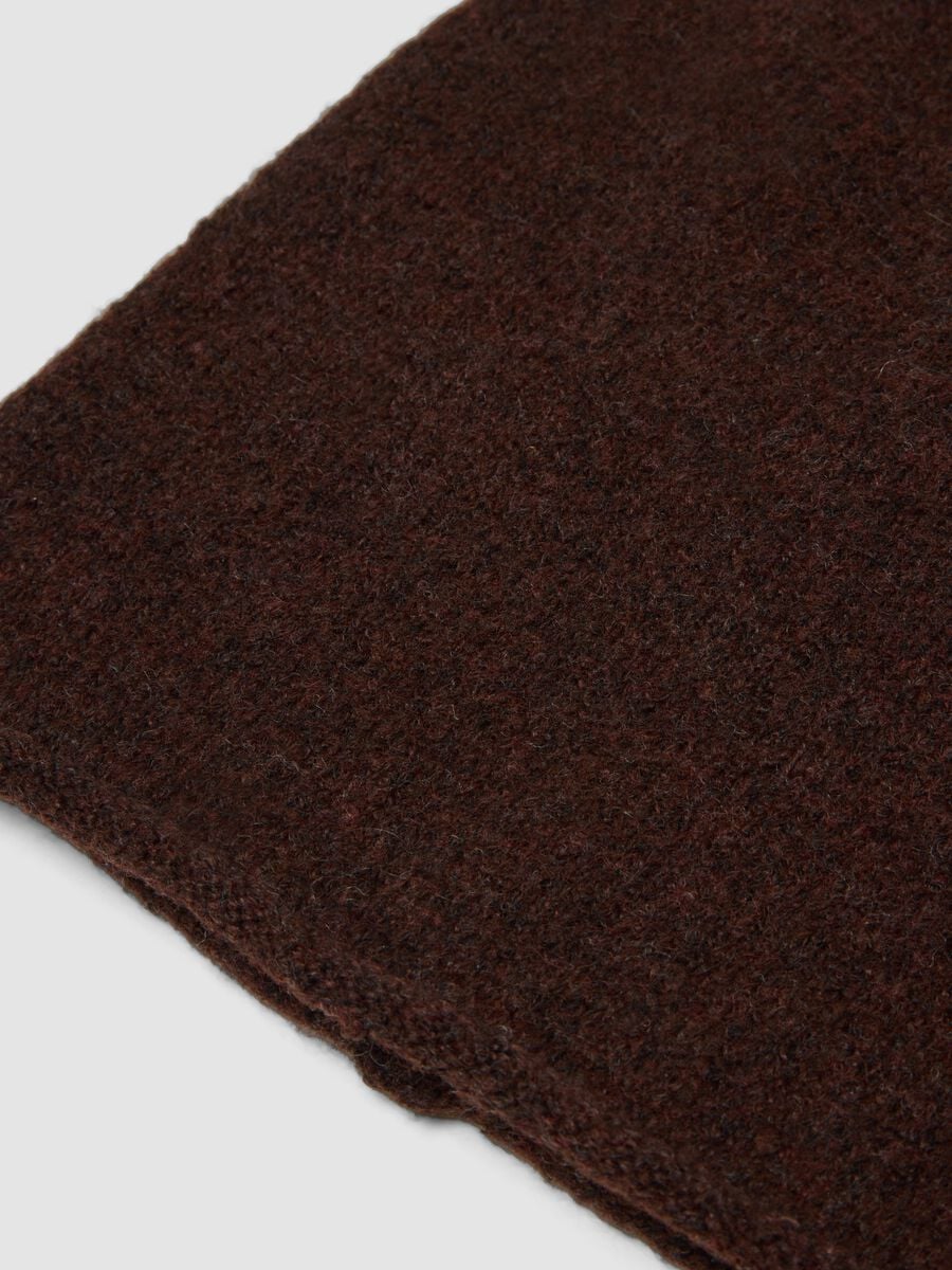 Brown jersey-knit stretch beanie_1