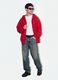 Red 100% cotton sweatshirt with oversized crew neck fit_1