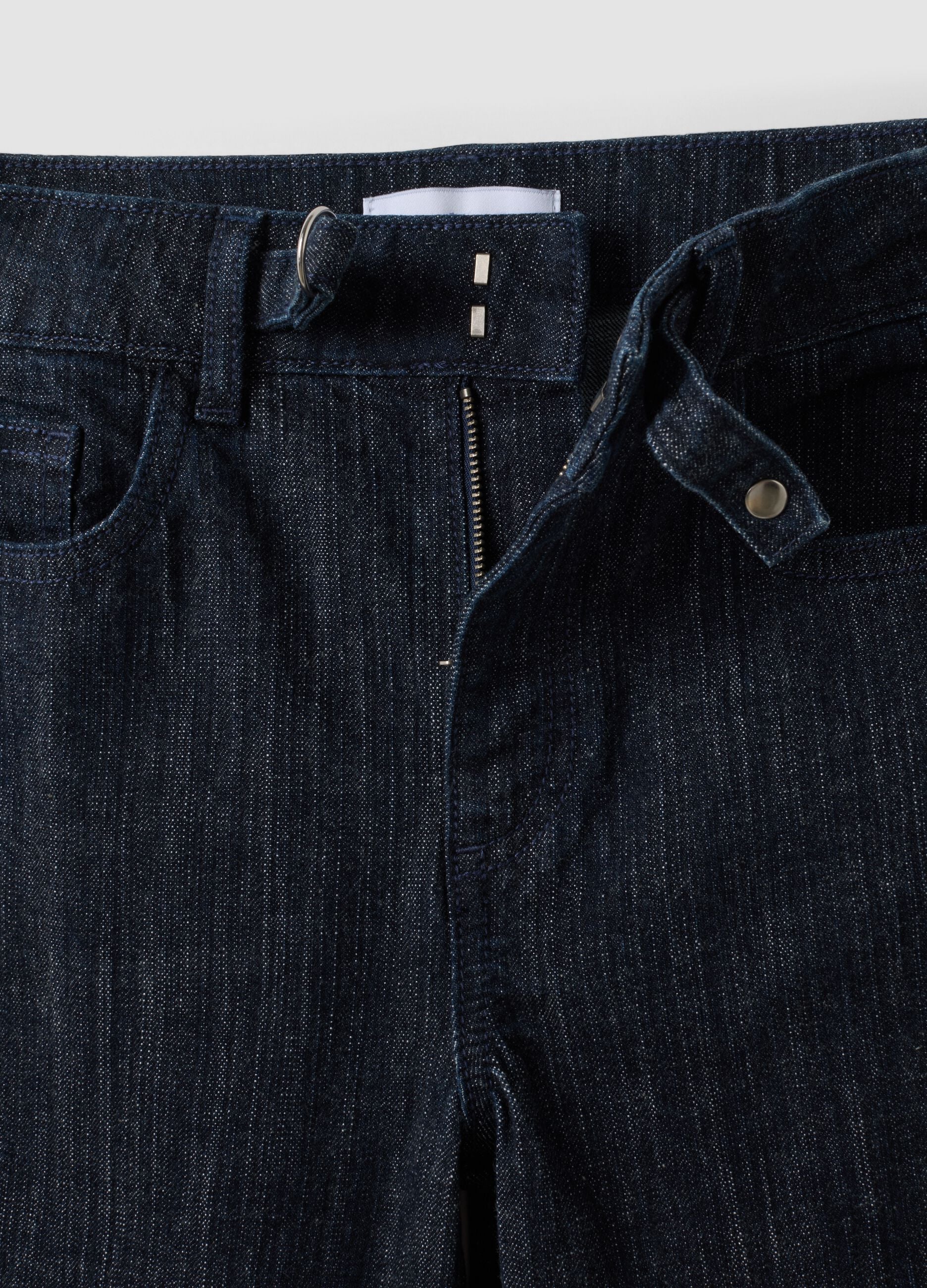 Jeans denim blu bootcut in cotone elasticizzato