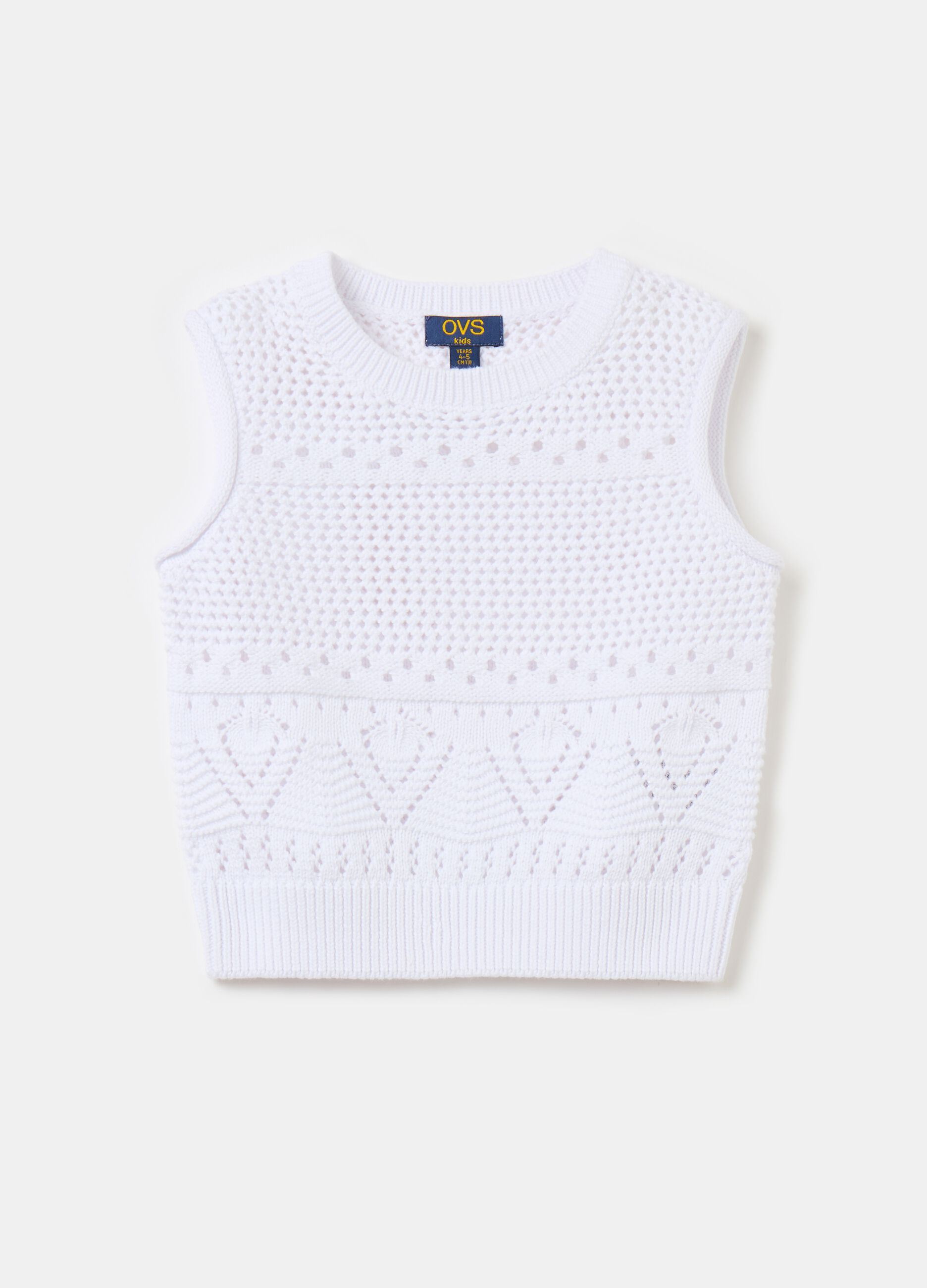 Knitted tank top with openwork design