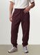 Jogger marroni in misto cotone con fondo a polsino e coulisse_1