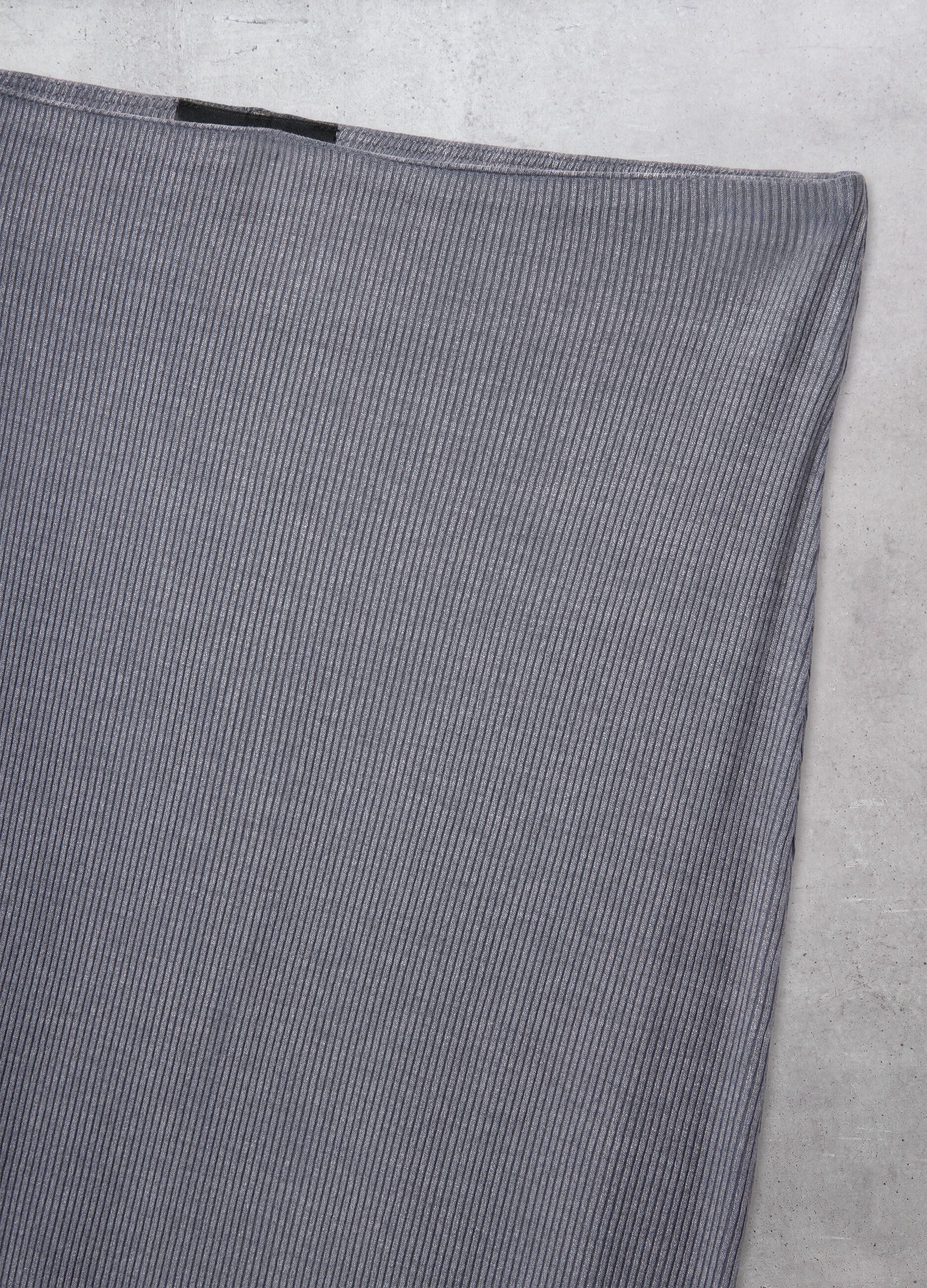 Vintage Grey Ribbed Long Skirt