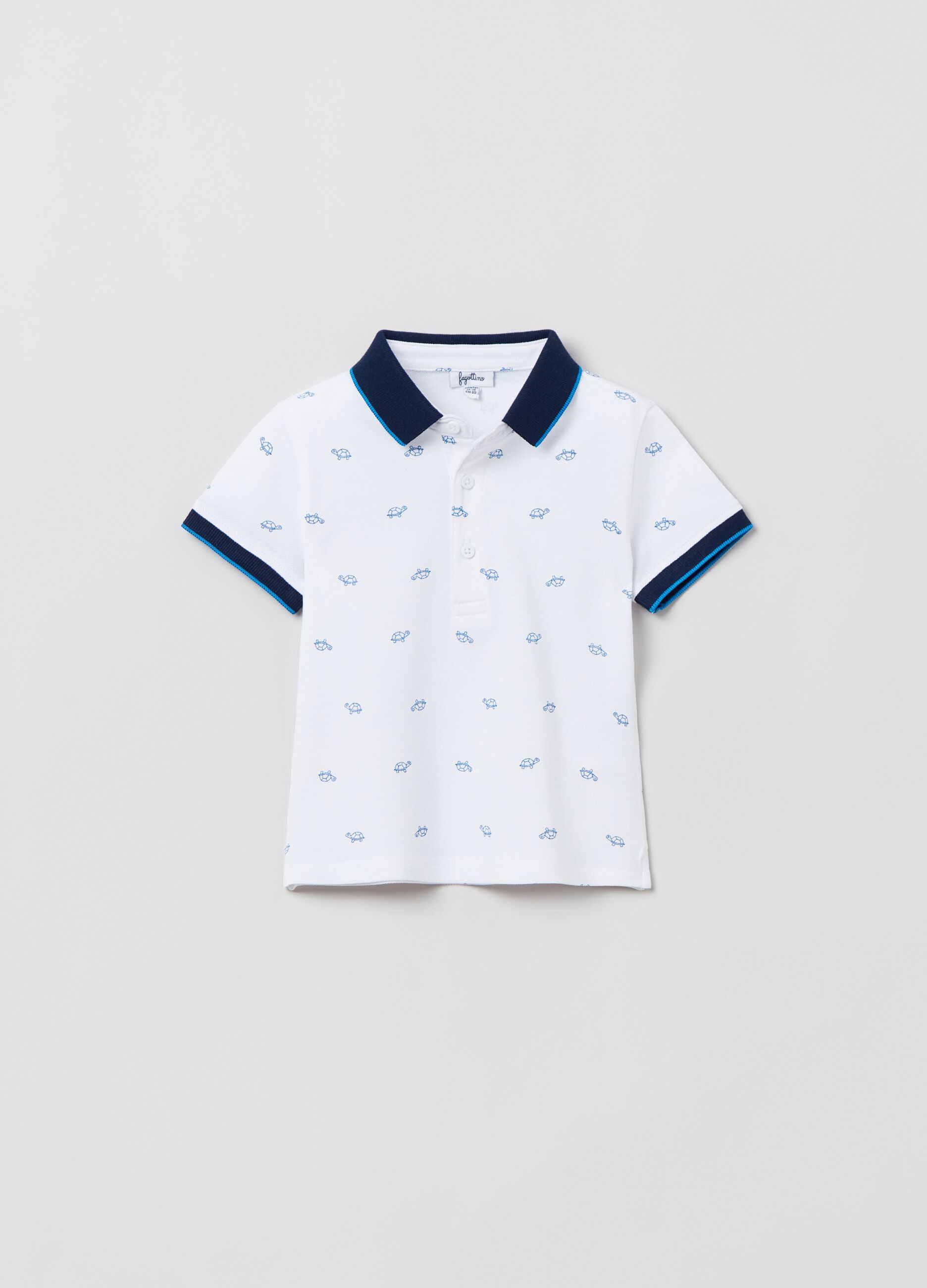 Polo shirt in piquet with print
