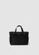 Black handbag with external pockets and double handles_0