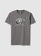 Camiseta gris de puro algod&oacute;n, ajuste regular con estampado de Brooklyn Nets_0
