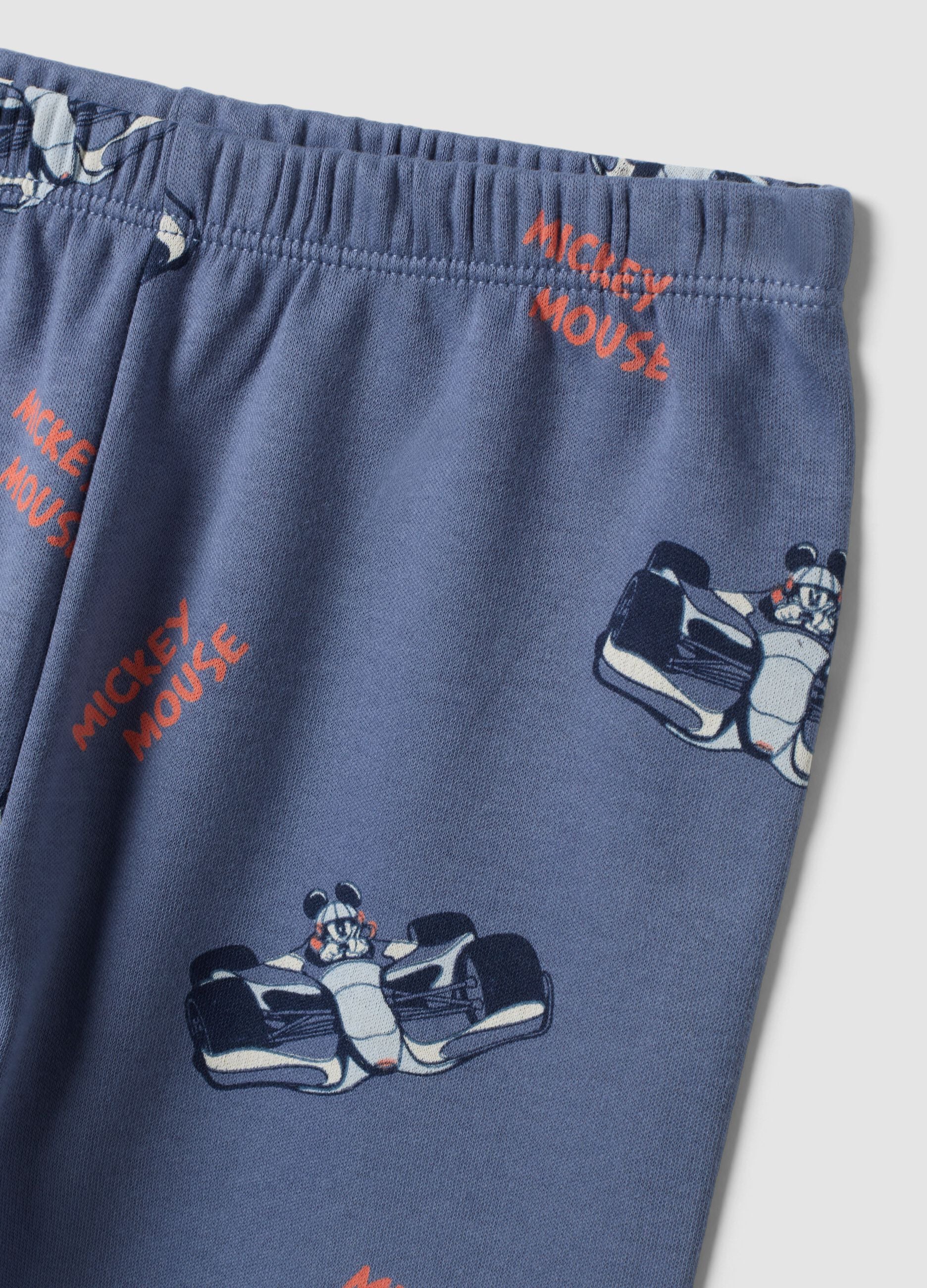 Blaue Pyjamas aus reiner Bio-Baumwolle mit Mickey-Mouse-Print