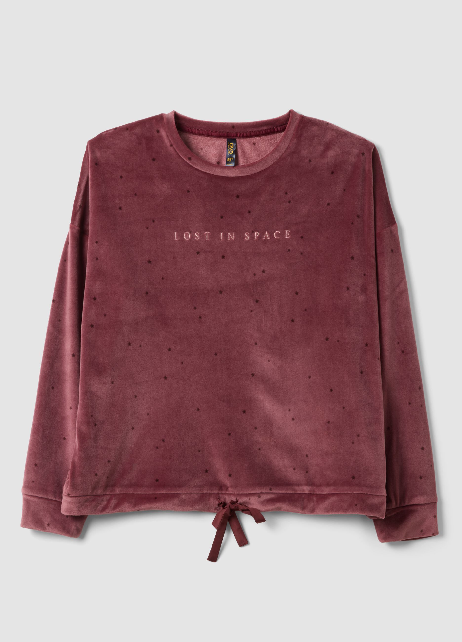 Rosafarbenes Pyjama-Sweatshirt aus Stretchmaterial mit Sternchen