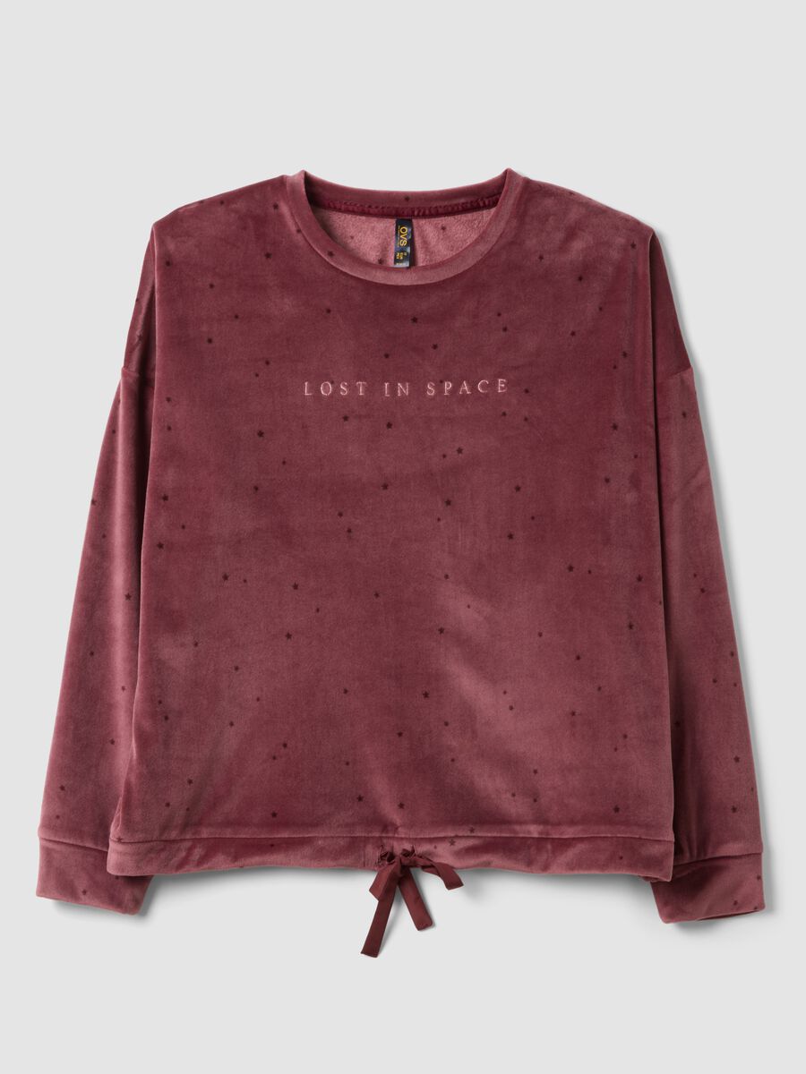Rosafarbenes Pyjama-Sweatshirt aus Stretchmaterial mit Sternchen_4