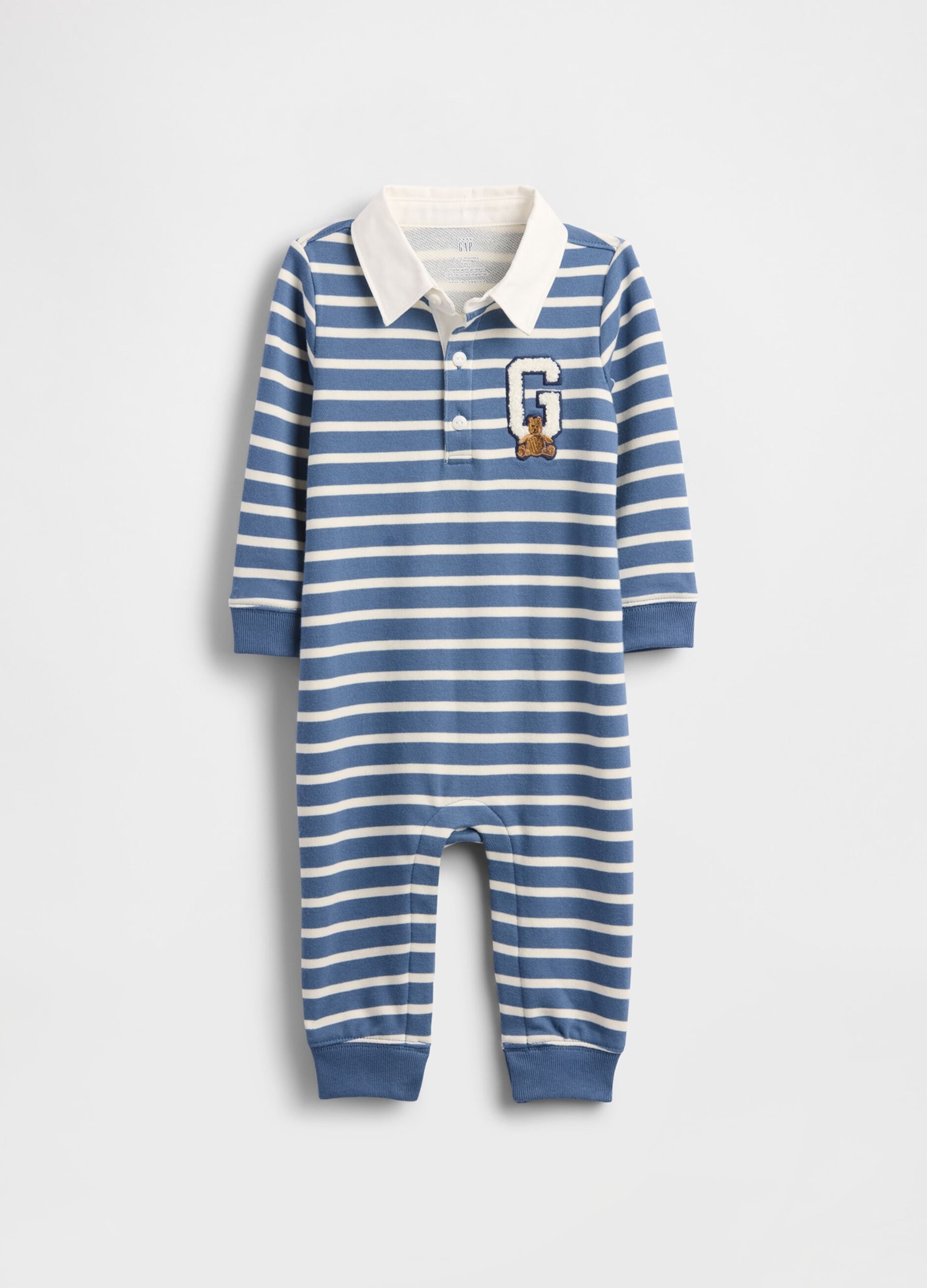 Blauer gestreifter Baumwolloverall