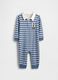 Blauer gestreifter Baumwolloverall_0