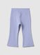 Slim fit violet stretch cotton trousers for girls_1