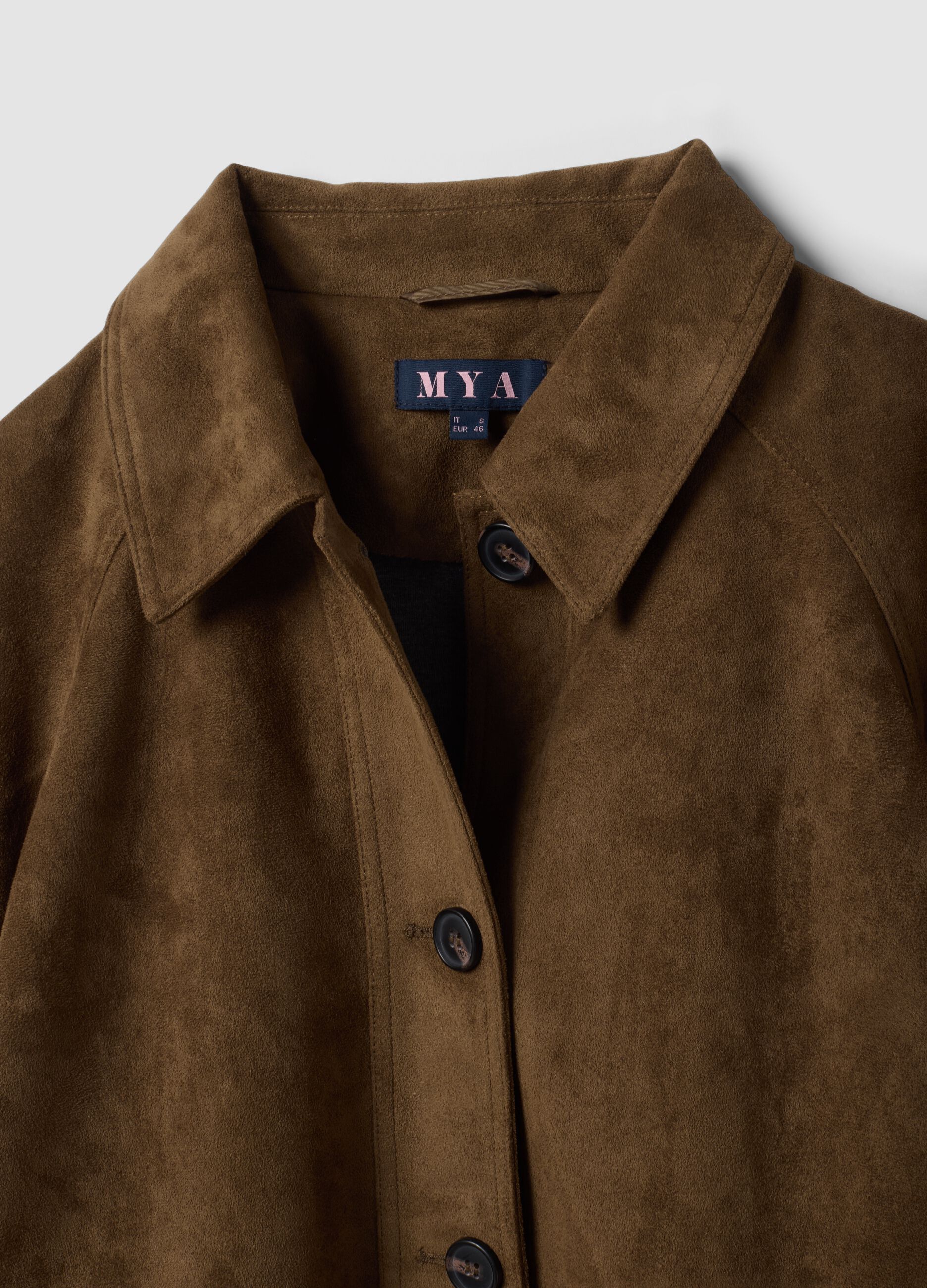 Brown regular-fit jacket with buttons