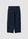Blue pure cotton barrel-fit chino trousers_4
