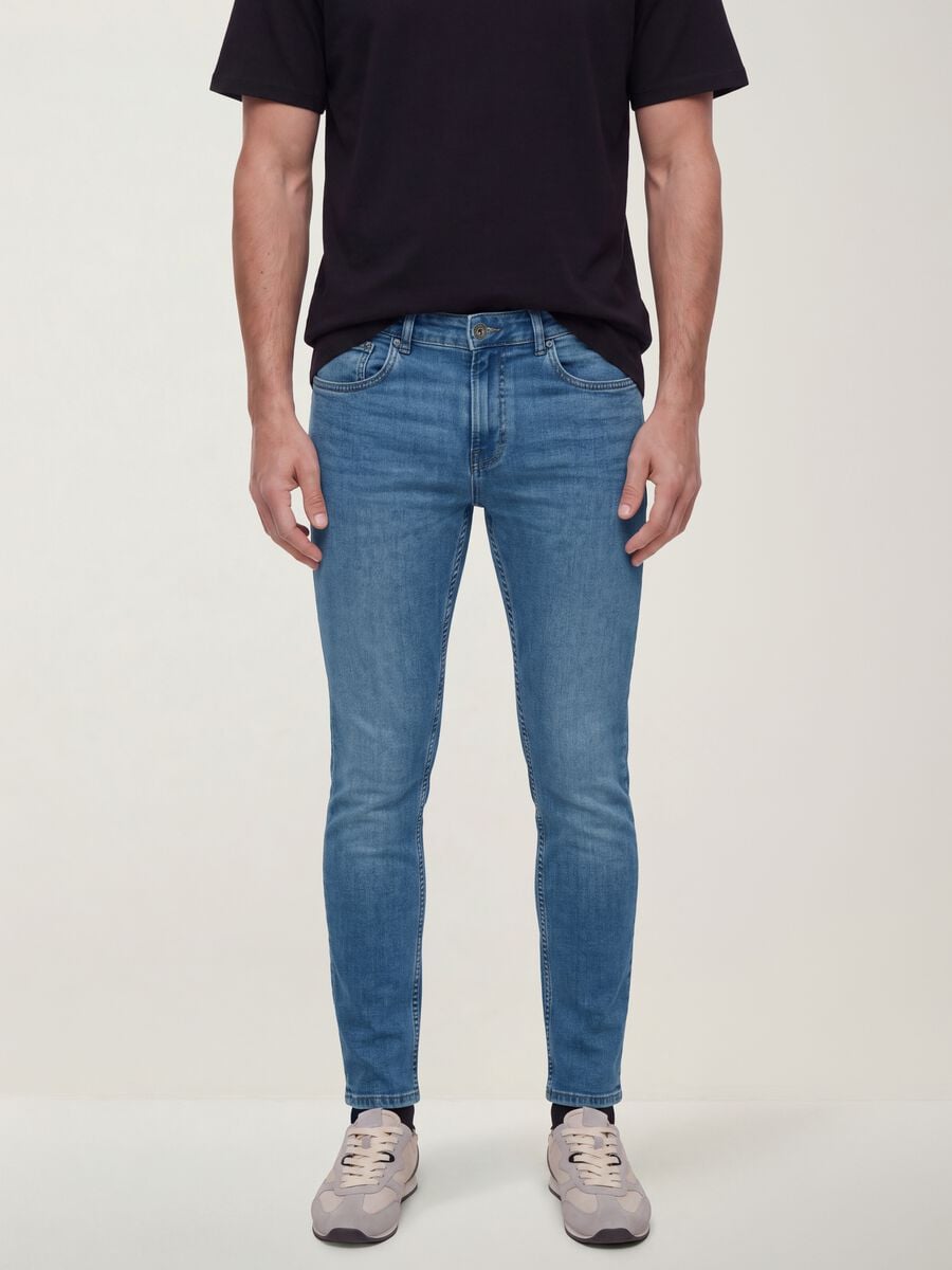 Light blue skinny-fit stretch cotton denim jeans_1