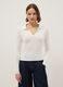 White viscose regular fit polo neck jumper_0