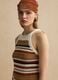 Fitted-Top mit mehrfarbigen Streifen aus Baumwollmix in Strickoptik_0