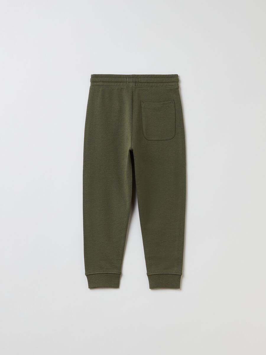 Solid colour joggers with drawstring_1