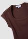 Brown short-sleeve stretch-cotton T-shirt_5