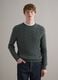 Green pure cotton regular fit jumper with woven design_1