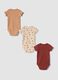 Tripack body beige e rosso in puro cotone organico a girocollo_1