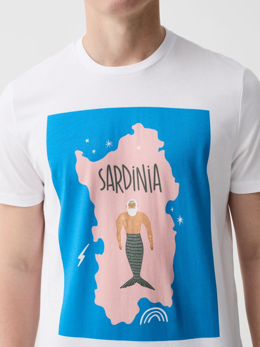 Cotton T-shirt with Sardinia print_1