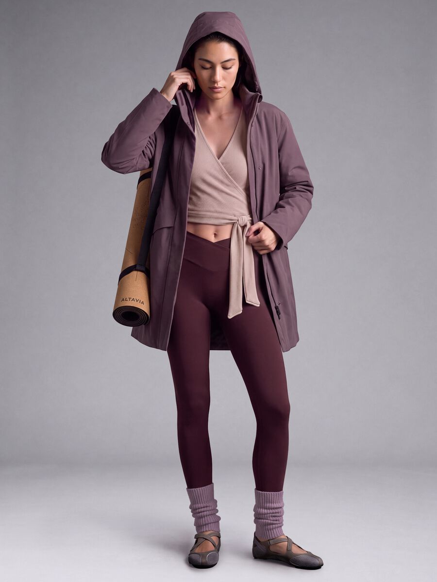 Water-repellent, breathable padded purple parka with hood ALTAVIA STUDIO_1