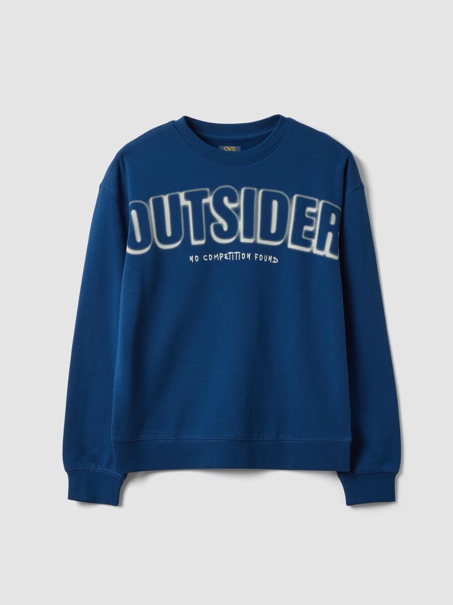 Blaues Rundhals-Sweatshirt aus 100 % Bio-Baumwolle_0
