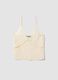 Beige viscose blend regular fit tank top with transparent details_1