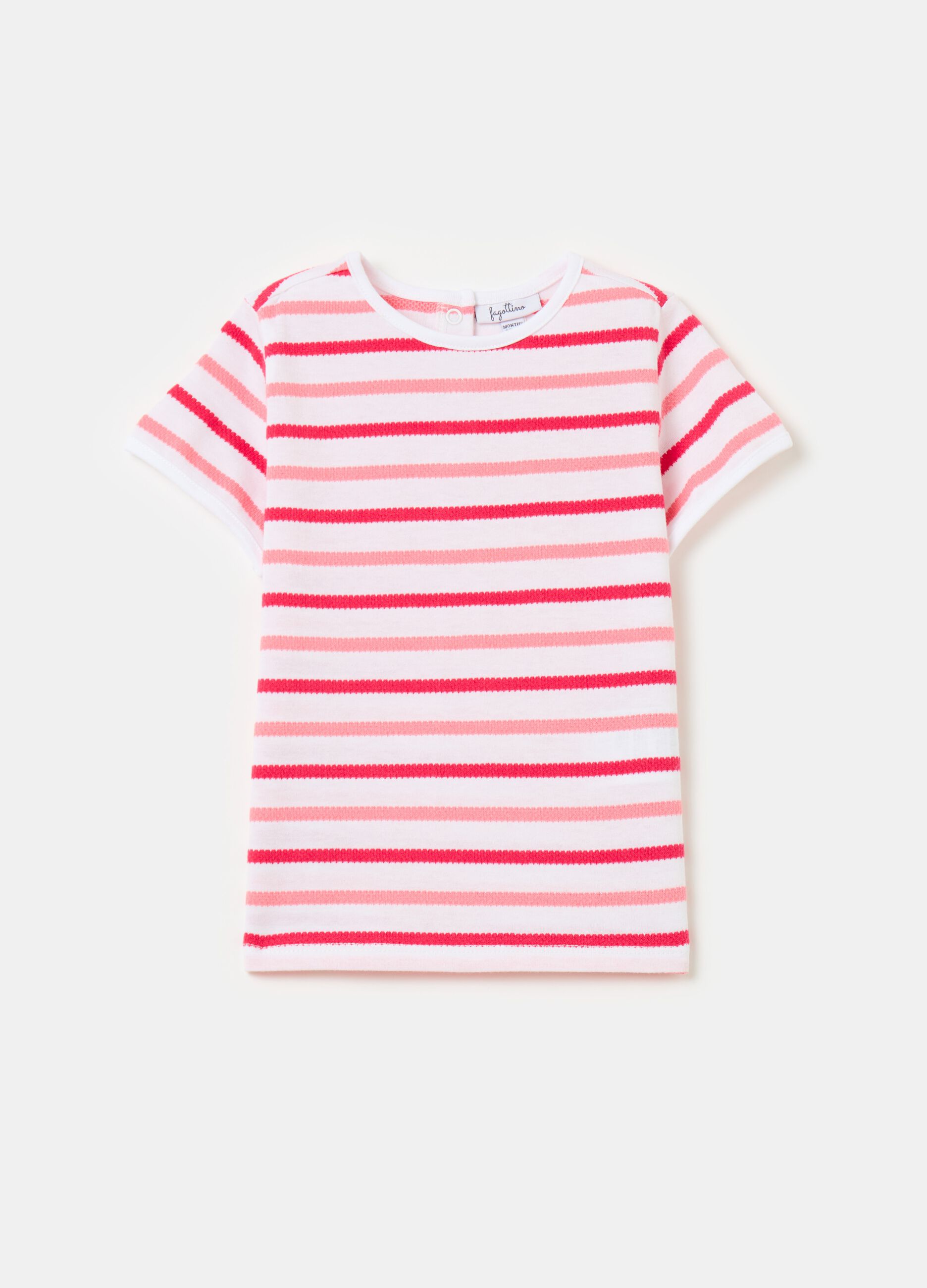 Jacquard t-shirt with striped pattern