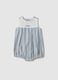 Sleeveless romper made of pure cotton with multicolour stripes for baby girls_0