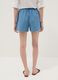 Light blue pure cotton denim shorts_2