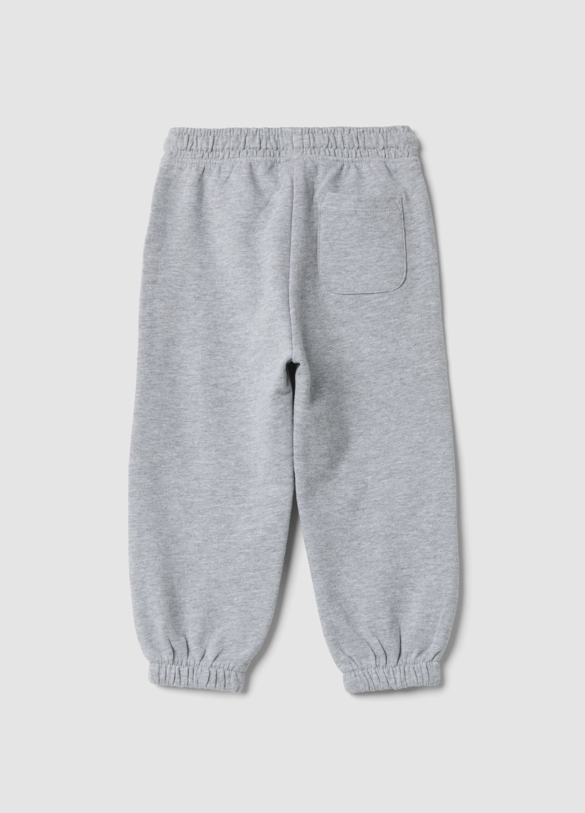 Grey cotton-viscose blend joggers