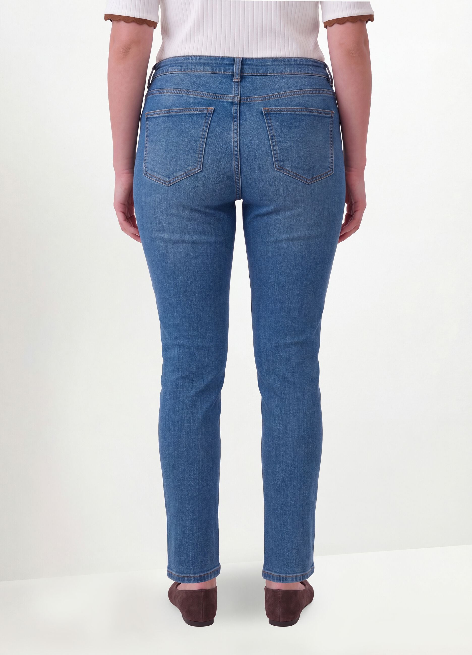 Blue denim slim-fit stretch cotton jeans