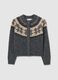 Grey Jacquard Pattern Cardigan_5