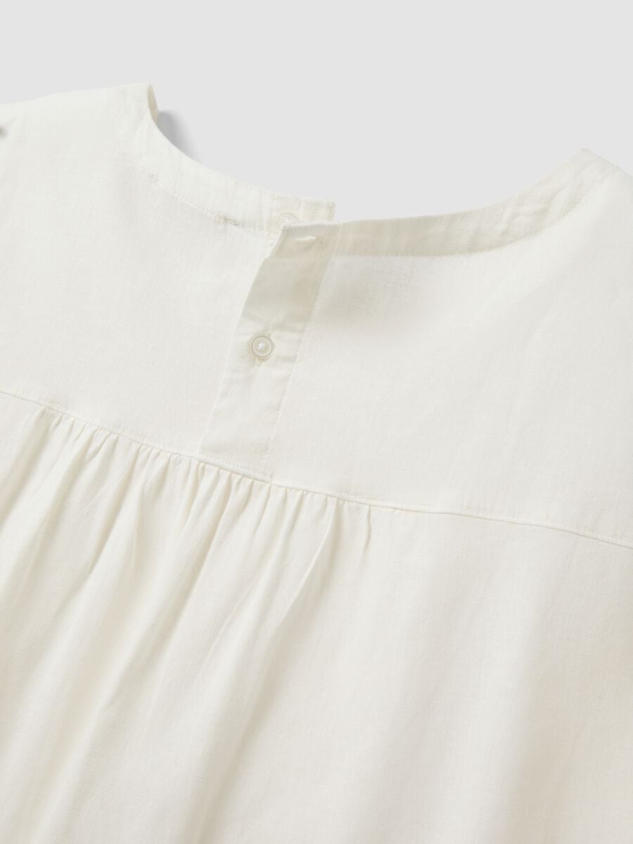 White linen and viscose blend blouse, regular fit_5