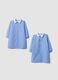 2-pack of blue gingham nursery aprons with white collar for boys_0