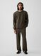 Pantaloni giallo ocra in puro cotone con tasche applicate_0
